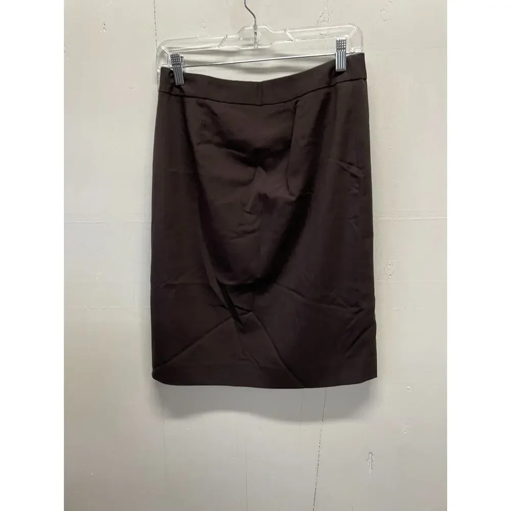 Ann Taylor Women's Skirt Size 2 Brown Buttons Up The Front